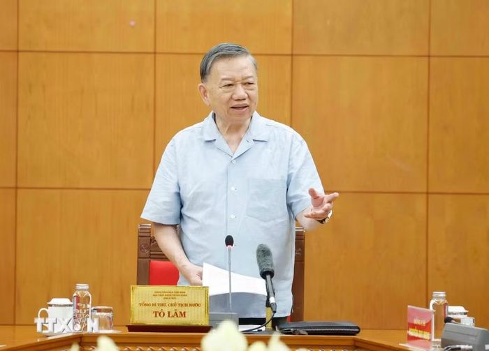 Tổng Bí thư, Chủ tịch nước Tô Lâm phát biểu chỉ đạo. (Ảnh: Thống Nhất/TTXVN)