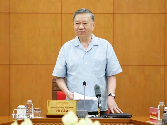 Tổng Bí thư, Chủ tịch nước Tô Lâm phát biểu chỉ đạo. (Ảnh: Thống Nhất/TTXVN)