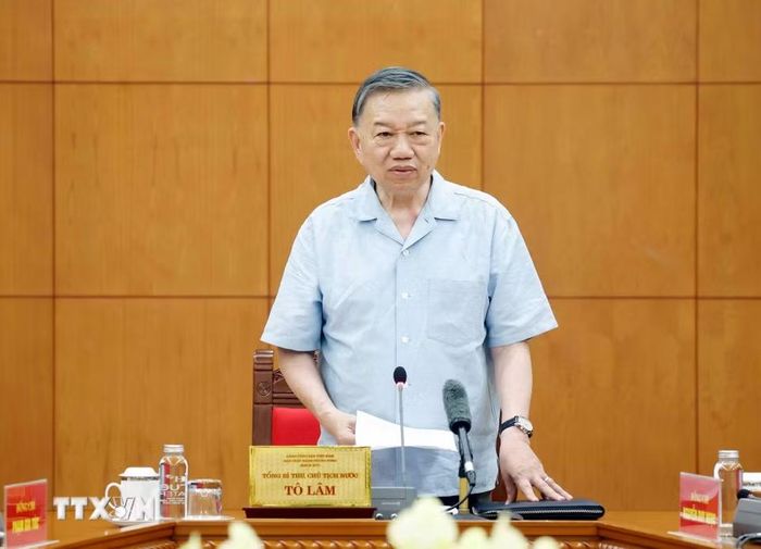 Tổng Bí thư, Chủ tịch nước Tô Lâm phát biểu chỉ đạo. (Ảnh: Thống Nhất/TTXVN)