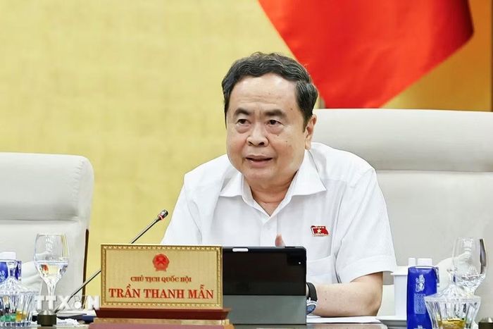 Chủ tịch Quốc hội Trần Thanh Mẫn phát biểu. (Ảnh: Doãn Tấn/TTXVN)