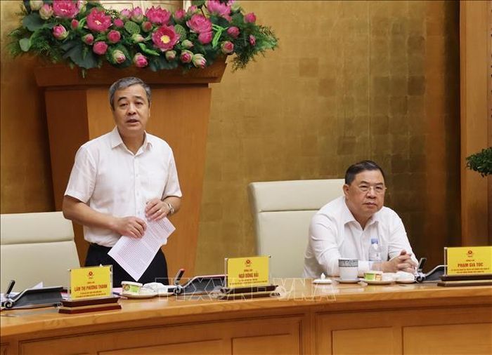 Ủy viên Trung ương Đảng, Phó Trưởng Ban Tuyên giáo và Dân vận Trung ương Ngô Đông Hải, Thành viên Ban Chỉ đạo 35 Trung ương phát biểu. Ảnh: Lâm Khánh/TTXVN