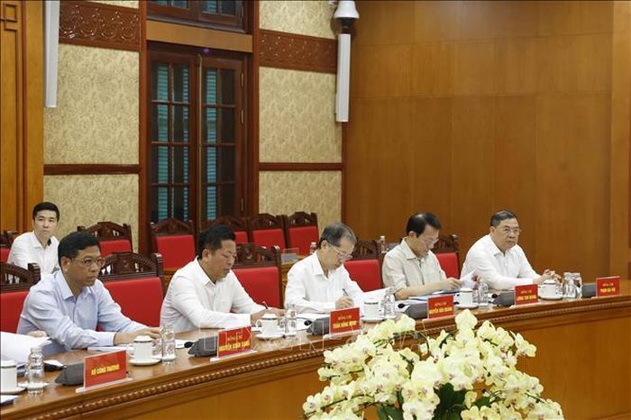 Các đại biểu tham dự cuộc làm việc. Ảnh: Thống Nhất/TTXVN