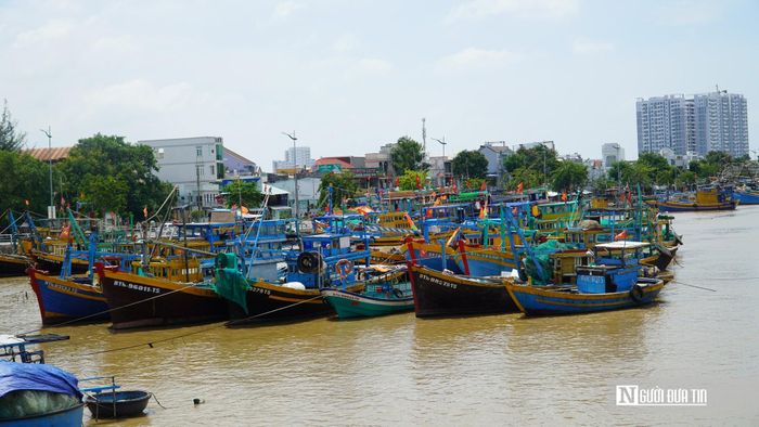 Tàu thuyền neo đậu ở biển Phan Thiết, tỉnh Lâm Đồng.