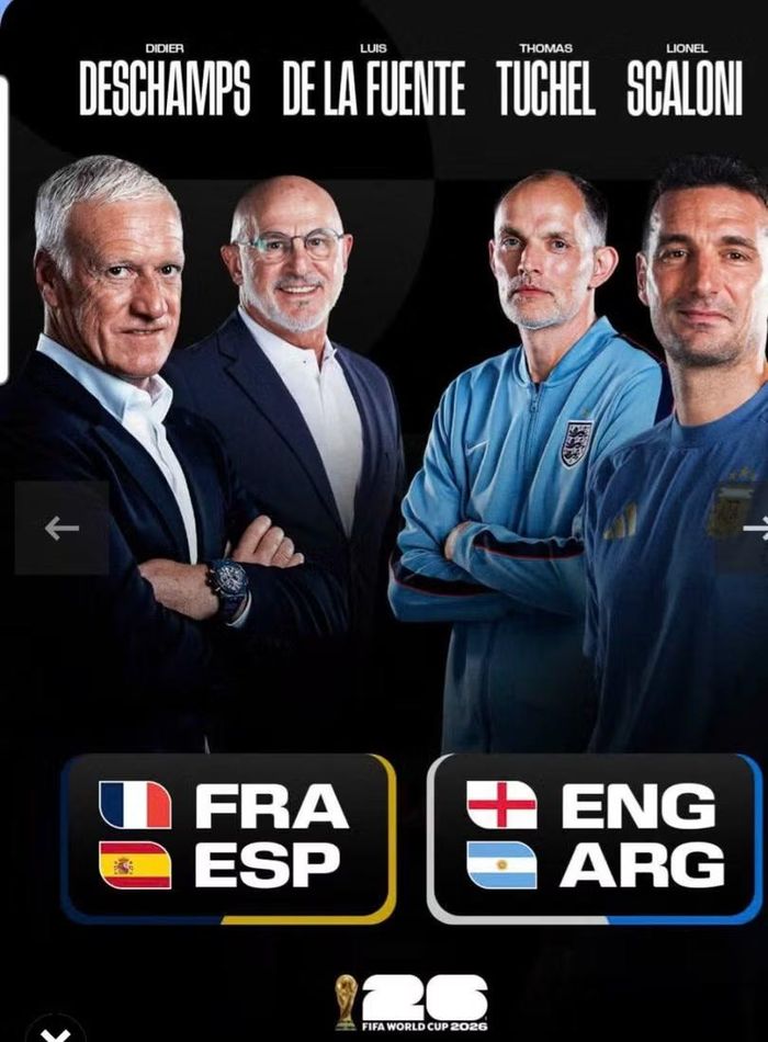 Hai trận bán kết sẽ là cuộc đấu trí giữa các HLV tài năng hàng đầu thế giới. Ảnh: FIFA.