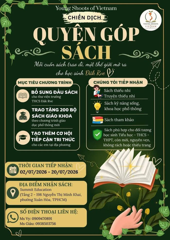 Chiến dịch quyên góp sách của dự án “Young Shoots of Vietnam”.