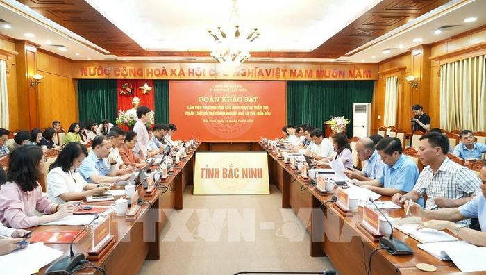 Quang cảnh buổi làm việc. Ảnh: Đồng Thúy - TTXVN