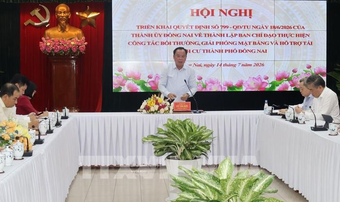 Ông Võ Tấn Đức, Trưởng Ban Chỉ đạo phát biểu tại hội nghị. Ảnh: Công Phong - TTXVN