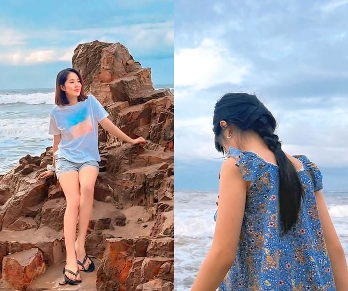 Lê Phương đưa con gái về quê nội.