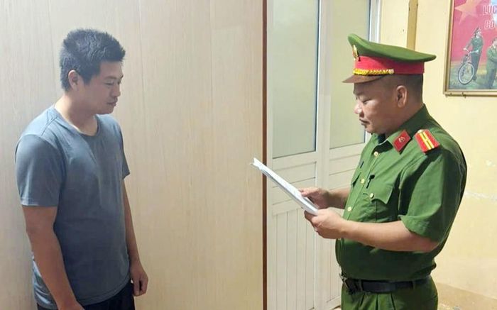 Hình ảnh đối tượng Lương Văn Hải tại cơ quan Công an. Ảnh: Công an Hưng Yên