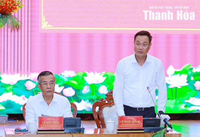 Bí thư Thành ủy thành phố Đà Nẵng Lê Ngọc Quang phát biểu tại buổi làm việc.
