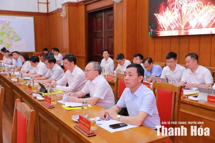 Các đại biểu tỉnh Thanh Hóa dự buổi làm việc.