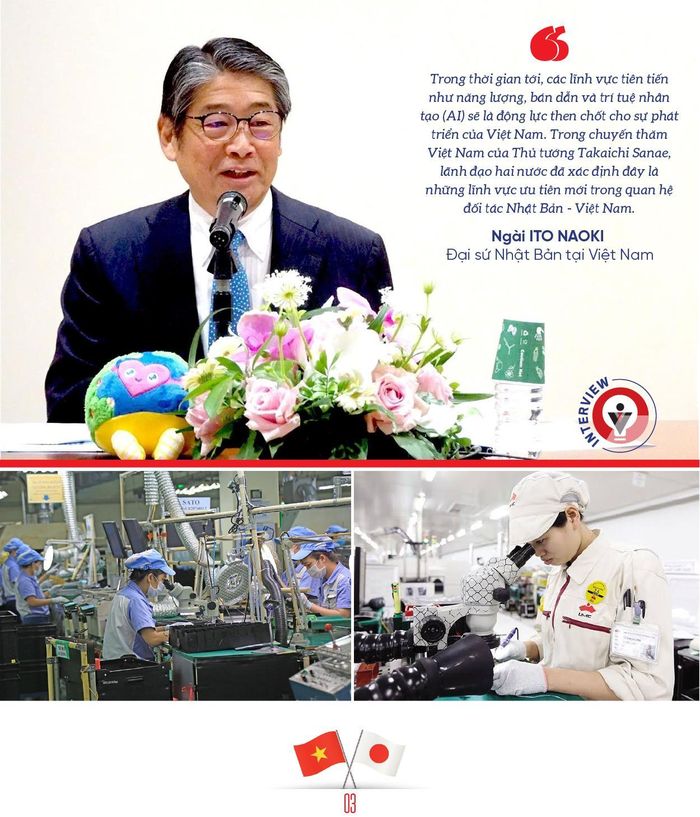Nhật Bản là một trong những nhà đầu tư nước ngoài lớn nhất tại Việt Nam, với tổng vốn đầu tư lũy kế hơn 80 tỷ USD. Theo Ngài, đâu là những lợi thế nổi bật đã giúp Việt Nam trở thành điểm đến hấp dẫn của các doanh nghiệp Nhật Bản trong thời gian qua?