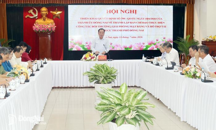 Phó Bí thư Thành ủy Võ Tấn Đức phát biểu tại hội nghị. Ảnh: Hoàng Lộc