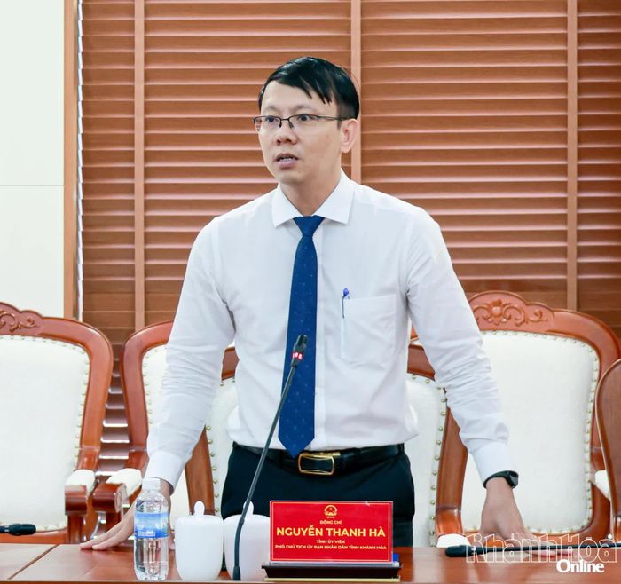 Đồng chí Nguyễn Thanh Hà phát biểu tại buổi lễ.