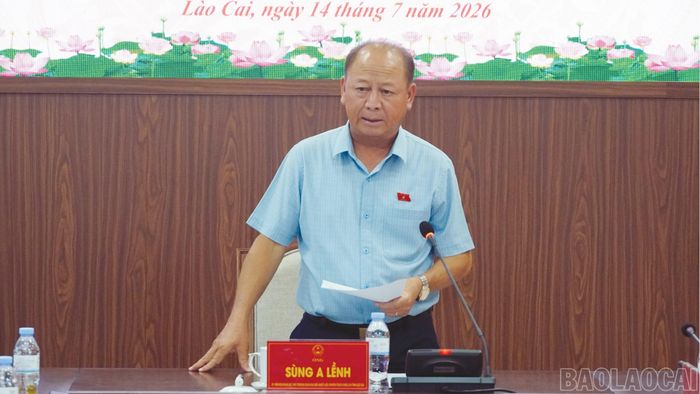 Đồng chí Sùng A Lềnh - Phó Trưởng Đoàn ĐBQH tỉnh, Phó Trưởng Đoàn giám sát kết luận cuộc họp.