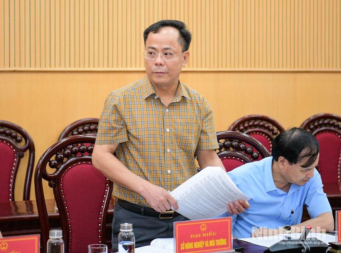 Đại diện Sở Nông nghiệp và Môi trường phát biểu tại hội nghị.