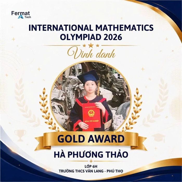 Học sinh đạt giải Vàng tại Vòng quốc gia Kỳ thi Olympic Toán học quốc tế IMO 2026.