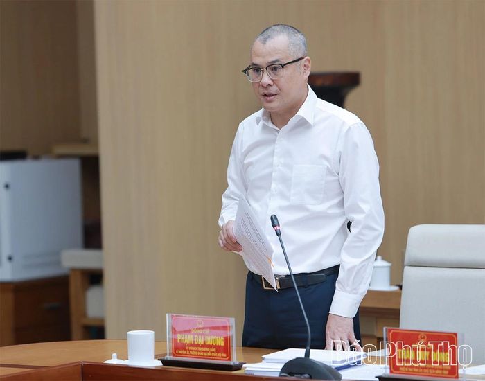 Đồng chí Bí thư Tỉnh ủy Phạm Đại Dương phát biểu ý kiến tại buổi làm việc.