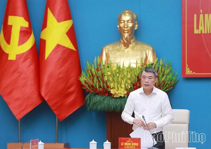 Thủ tướng Chính phủ Lê Minh Hưng phát biểu chỉ đạo tại buổi làm việc.