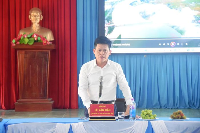 Đồng chí Lê Văn Bảo, Phó Chủ tịch UBND tỉnh phát biểu kết luận tại buổi làm việc - Ảnh: Đ.V
