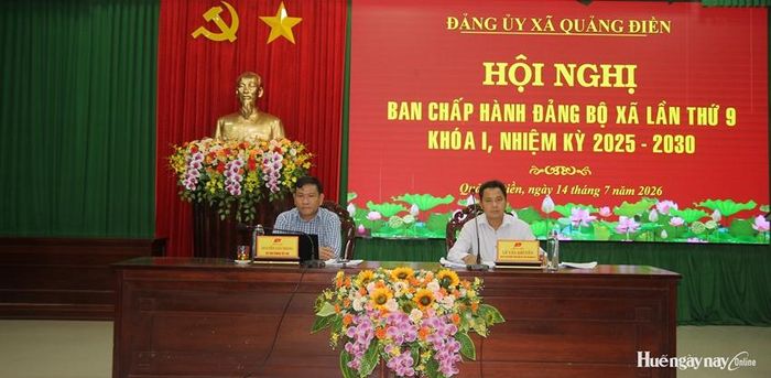 Thường trực Đảng ủy xã chủ trì Hội nghị Ban Chấp hành Đảng bộ xã lần thứ 9