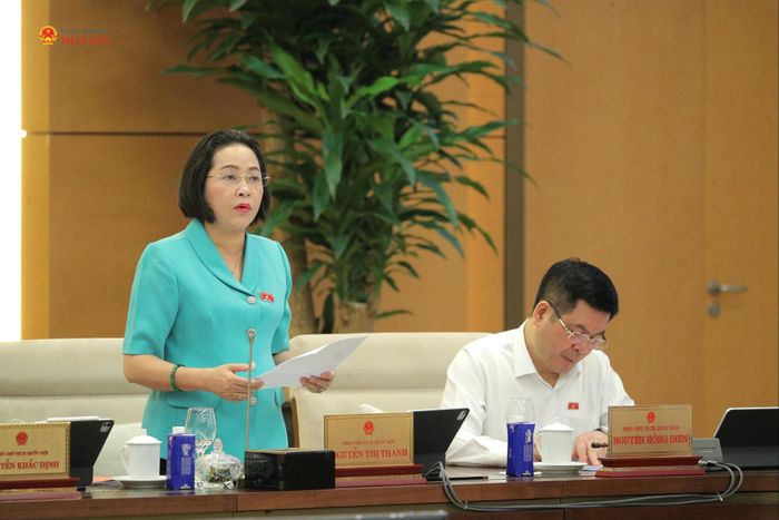 Phó Chủ tịch Quốc hội Nguyễn Thị Thanh phát biểu