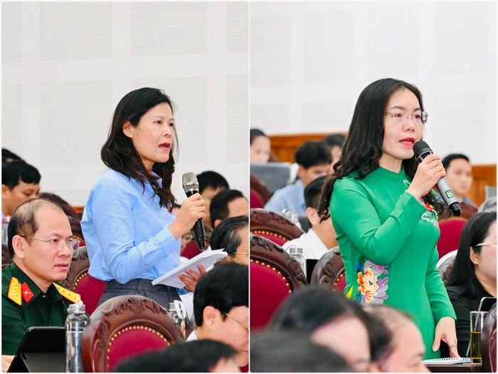 Các đại biểu Phan Thị Thúy Vinh, Nguyễn Thị Anh Hoa chất vấn