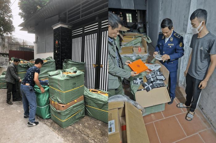 Nhiều hàng hóa vi phạm bị lực lượng quản lý thị trường thành phố Hà Nội phát hiện, tạm giữ. Ảnh QLTT