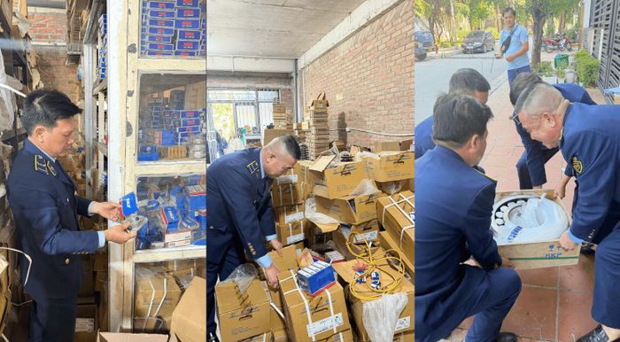 Lực lượng Quản lý thị trường thành phố Hà Nội phát hiện và tạm giữ nhiều vòng bi có dấu hiệu giả mạo. Ảnh QLTT