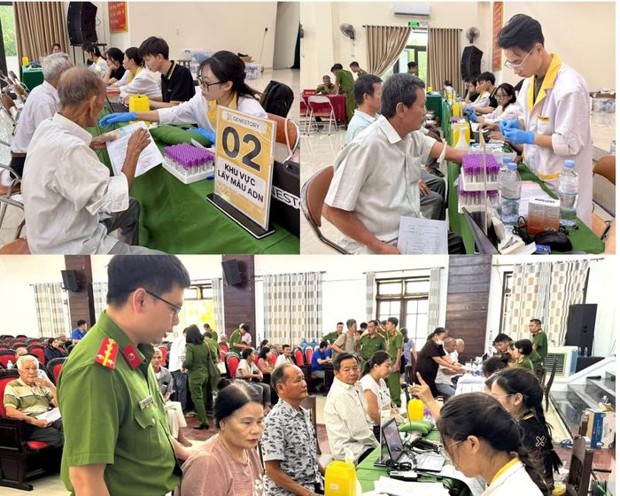 Việc thu nhận mẫu sinh phẩm ADN thân nhân liệt sĩ được lực lượng Công an TP Huế và các đơn vị thực hiện bảo đảm độ chính xác tuyệt đối.