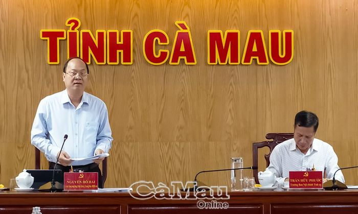 Bí thư Tỉnh ủy Nguyễn Hồ Hải phát biểu kết luận buổi làm việc.