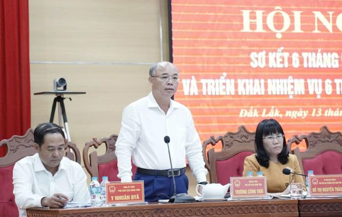 Ông Trương Công Thái, Tỉnh ủy viên, Phó Chủ tịch UBND tỉnh phát biểu tại hội nghị.