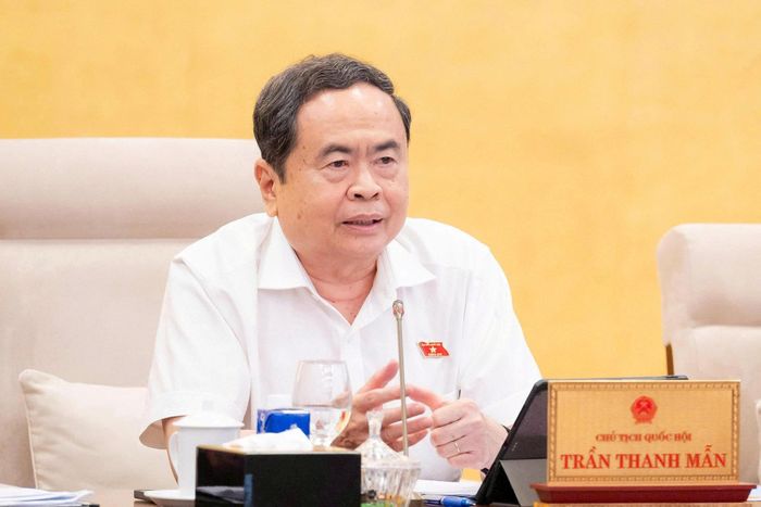 Chủ tịch Quốc hội Trần Thanh Mẫn phát biểu tại Phiên họp. Ảnh: media.quochoi.vn