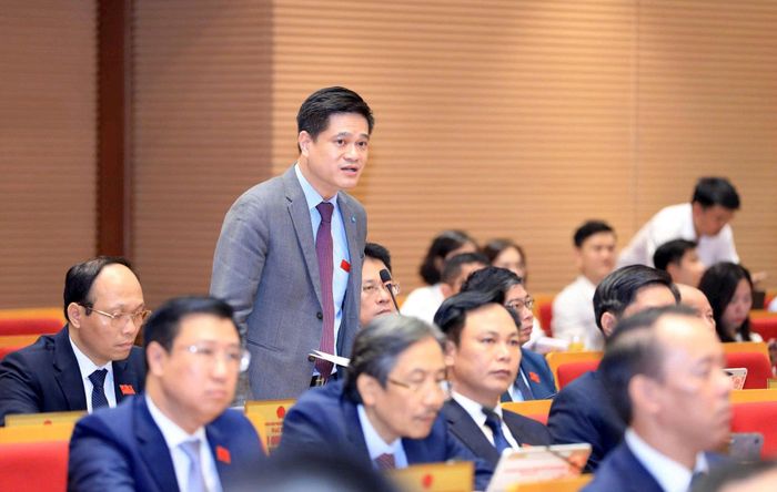 Đại biểu Tô Trung Thành phát biểu thảo luận. Ảnh: Thành Thái