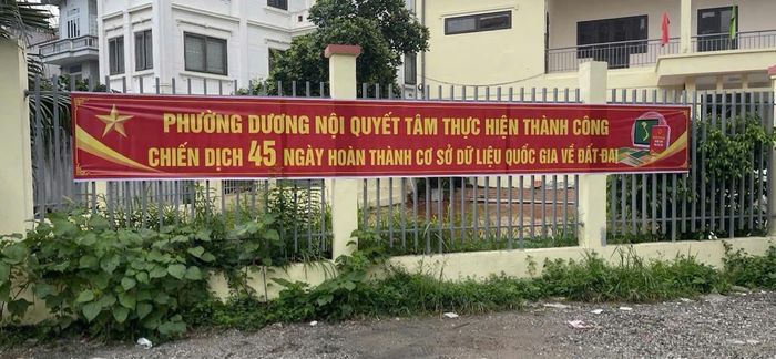 Băng rôn tuyên truyền tại các nhà văn hóa, nhà sinh hoạt cộng đồng. Ảnh: Thu Oanh