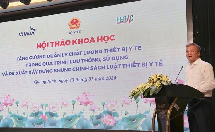 TS.BS Nguyễn Minh Lợi - Cục trưởng Cục Hạ tầng và Thiết bị y tế phát biểu.