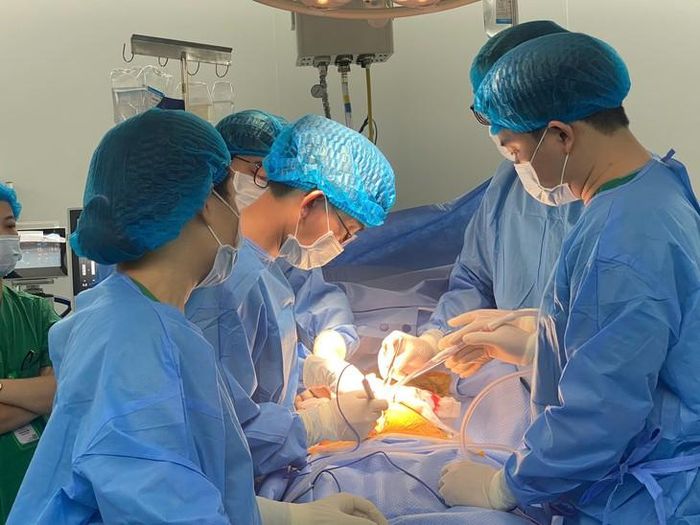 Các y bác sĩ thực hiện ca lấy đa tạng từ người hiến chết não.