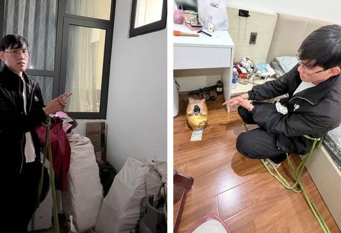 Đối tượng T.T.Toàn tại hiện trường. Ảnh: CALĐ.