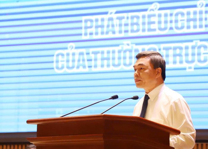 Ông Ma Thế Hồng, Phó Bí thư Tỉnh ủy, Chủ tịch Ủy ban MTTQ Việt Nam tỉnh Tuyên Quang phát biểu tại Đại hội.