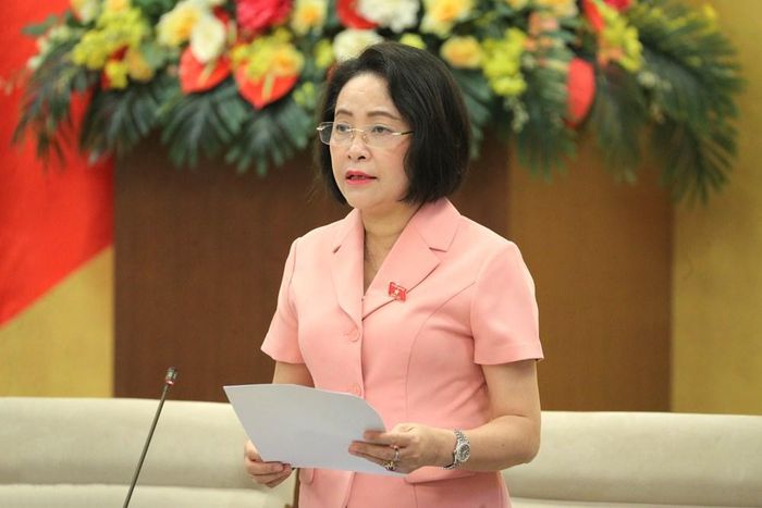 Phó Chủ tịch Quốc hội Nguyễn Thị Thanh phát biểu