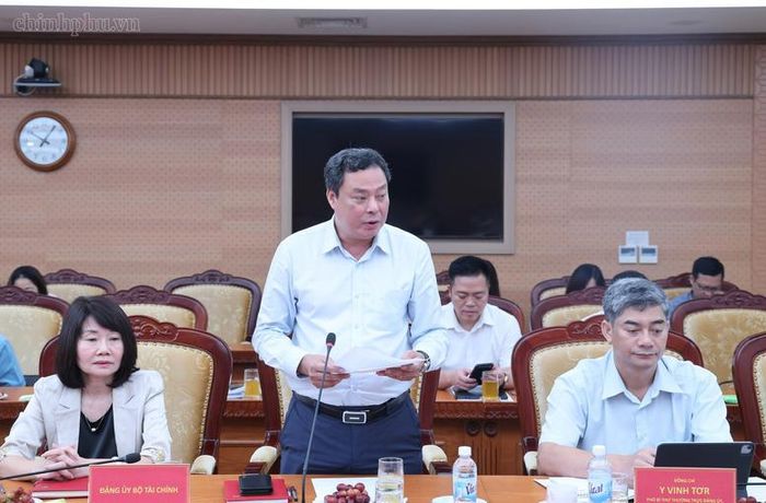 Lãnh đạo Đảng ủy Bộ Tài chính phát biểu tại Hội nghị - Ảnh: VGP/Phương Nguyên