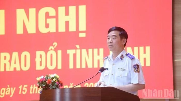 Đồng chí Trung tướng Bùi Quốc Oai, Bí thư Đảng ủy, Chính ủy Cảnh sát biển Việt Nam phát biểu tại chương trình.