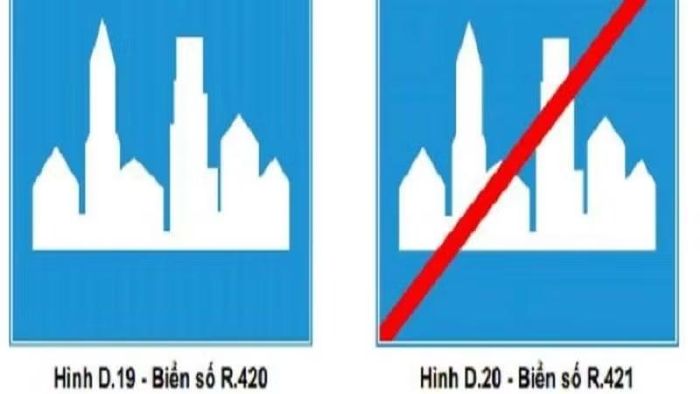 Biển báo Bắt đầu và kết thúc khu đông dân cư.