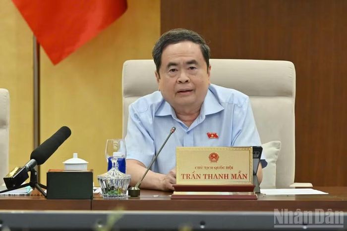 Chủ tịch Quốc hội Trần Thanh Mẫn phát biểu ý kiến. (Ảnh: THỦY NGUYÊN)
