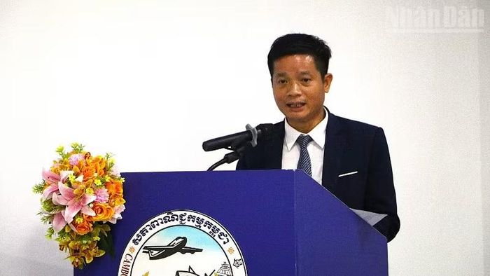 Trưởng Thương vụ Việt Nam tại Campuchia Đỗ Việt Phương nhận định các doanh nghiệp hai nước còn nhiều tiềm năng để mở rộng hợp tác trong đa dạng lĩnh vực. (Ảnh: HUY VŨ)