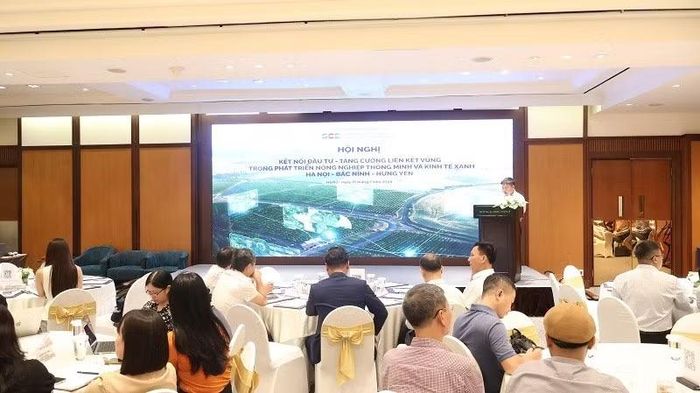 Đại diện Trung tâm Xúc tiến Đầu tư và Hỗ trợ doanh nghiệp tỉnh Hưng Yên phát biểu tại hội nghị.
