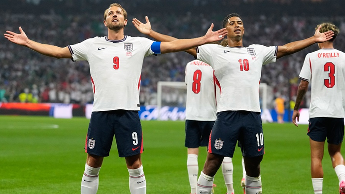 Harry Kane và Bellingham được cổ động viên Anh kỳ vọng tỏa sáng trước Argentina. Ảnh: AP