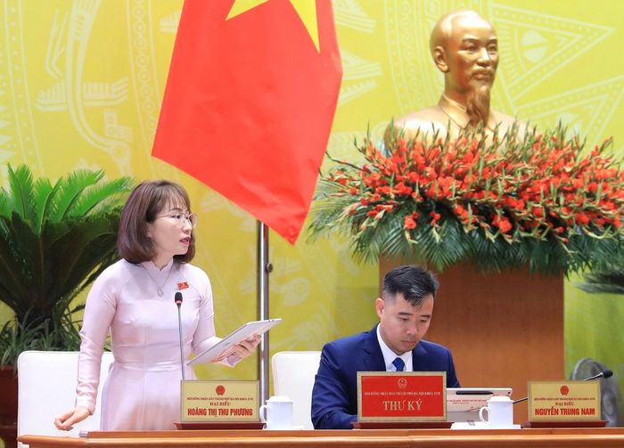  Đại biểu Hoàng Thị Thu Phương chất vấn.