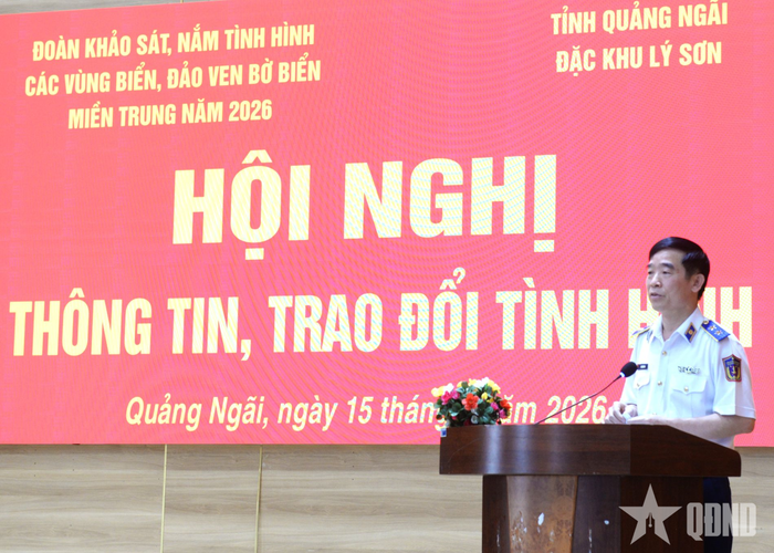  Trung tướng Bùi Quốc Oai phát biểu tại hội nghị. 