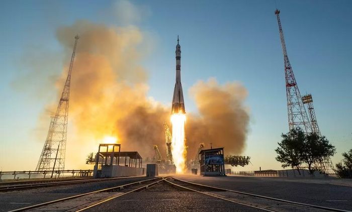 Tàu vũ trụ Soyuz MS-29 đã đưa 3 phi hành gia lên Trạm Vũ trụ Quốc tế thành công hôm 14/7/2026. Ảnh: Bill Ingalls/NASA/AP.